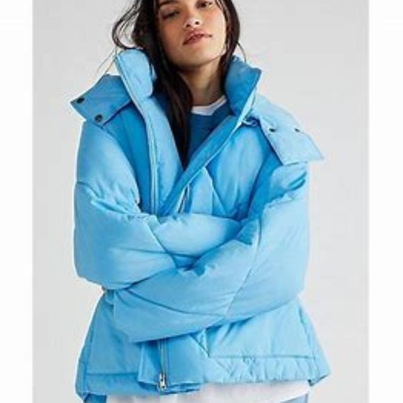 Free People Emmy Swing Puffer Jacket in Capri Blue  SZ L - Picture 6 of 16